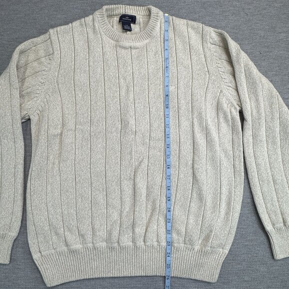 Dockers Mens Size Large Beige Oatmeal Ribbed Knit Crewneck Sweater Long Sleeve - Picture 8 of 10
